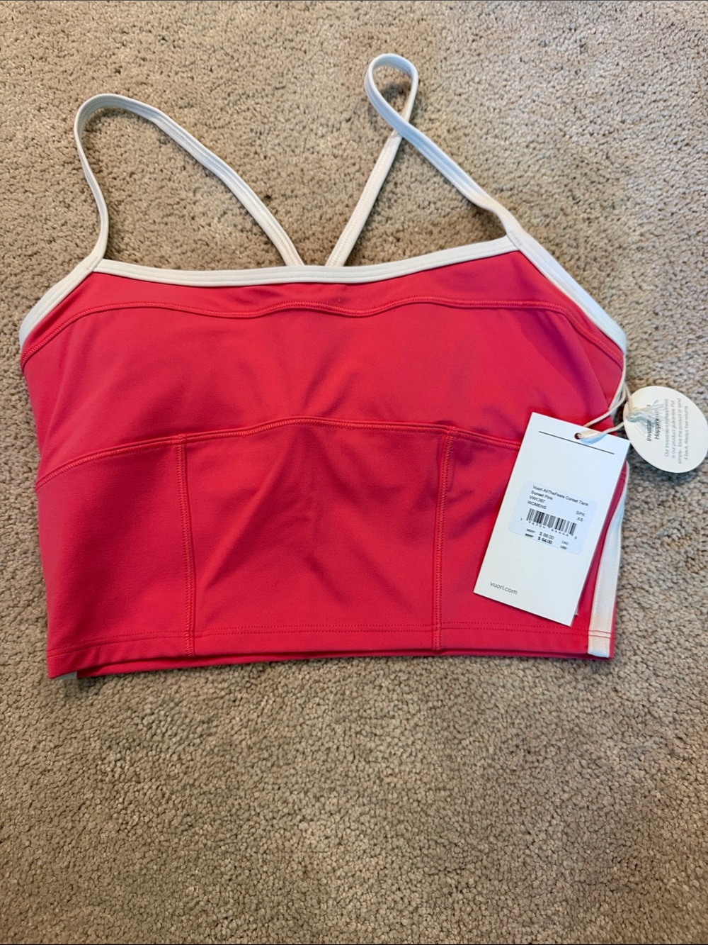 Vuori AllTheFeels™ Corset Tank xs SUNSET PINK